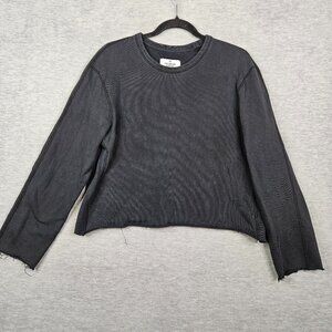 Reigning Champ Women’s Black Long Sleeve Cropped Sweatshirt Sz M
